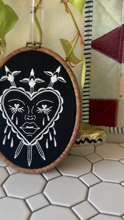Crying Heart oval hoop 7.5"
