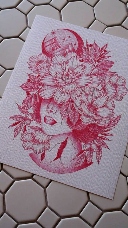 |& there were flowers in her hair| Art Print