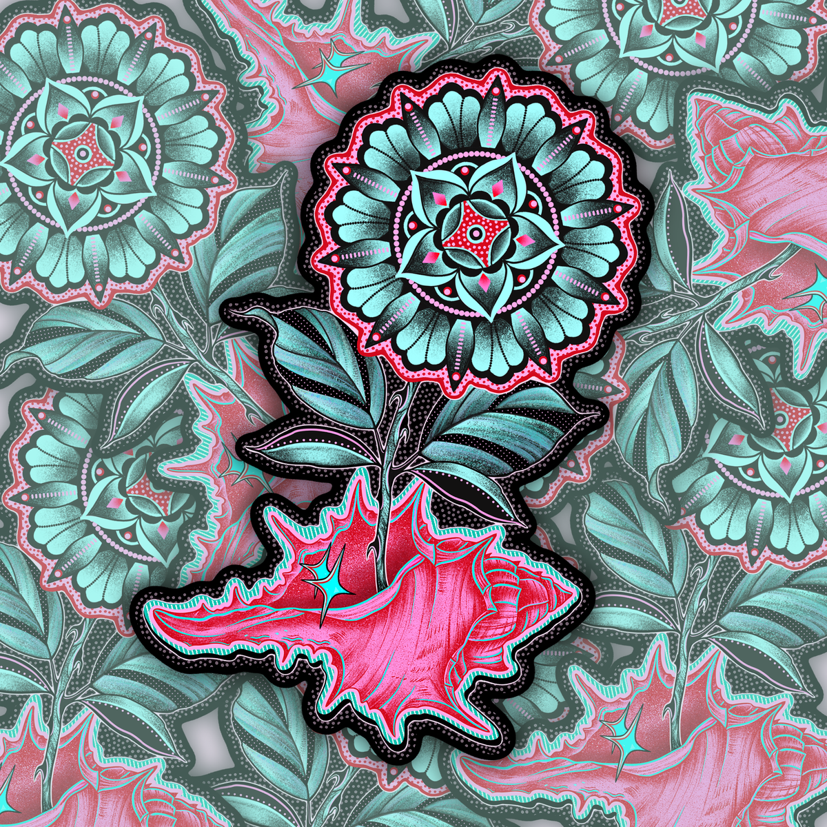 Seashell Vase | Vinyl Sticker