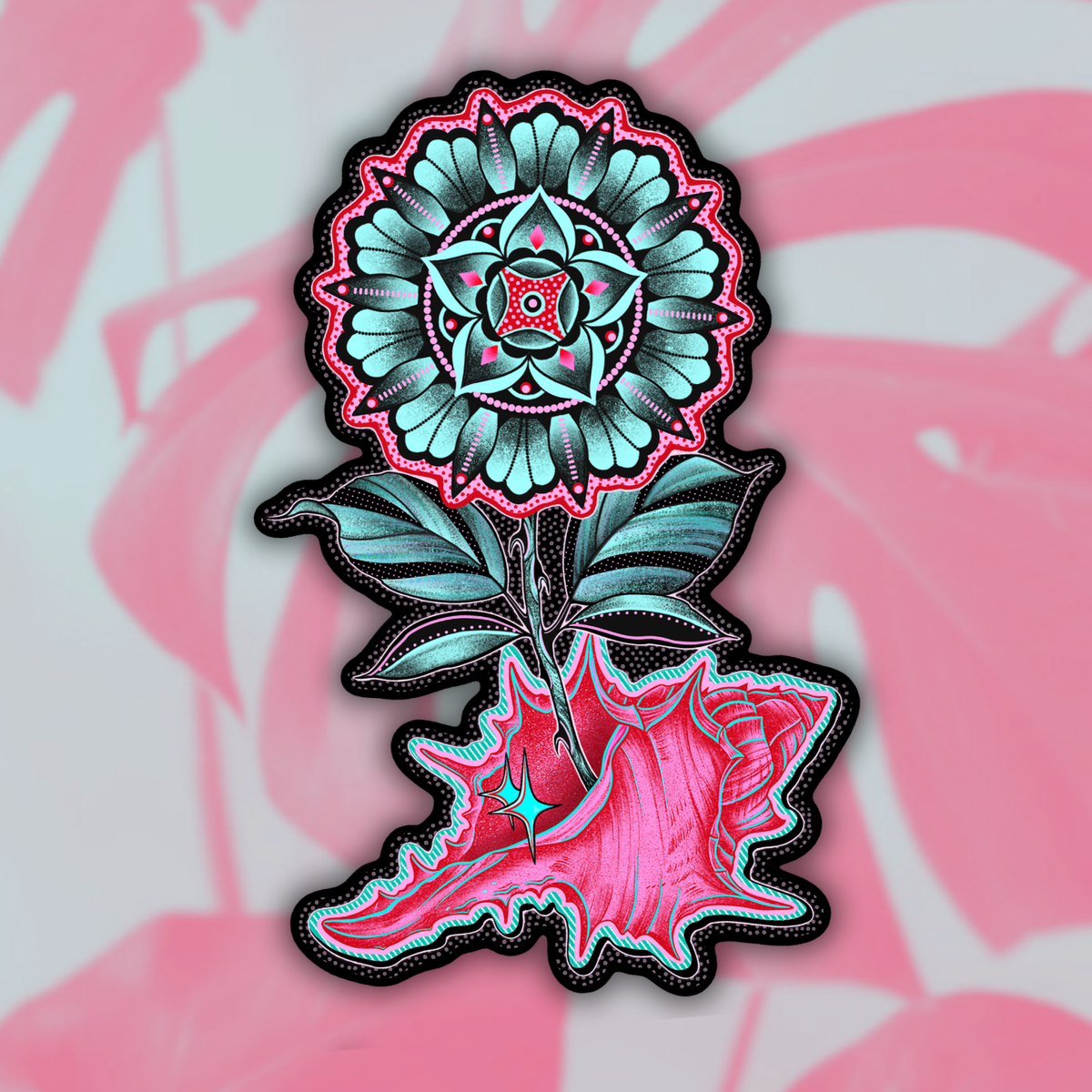 Seashell Vase | Vinyl Sticker
