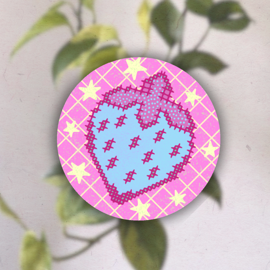 Strawberry Stitches | Vinyl Sticker