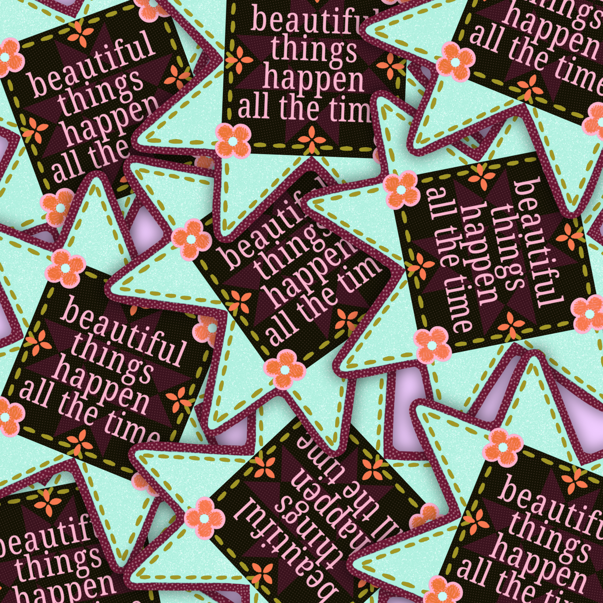 Beautiful Things quilt block | Vinyl Sticker