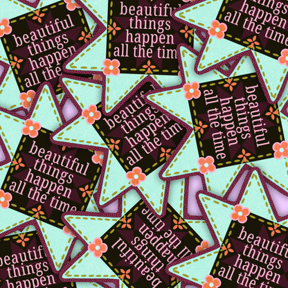 Beautiful Things quilt block | Vinyl Sticker