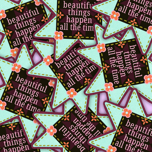 Beautiful Things quilt block | Vinyl Sticker