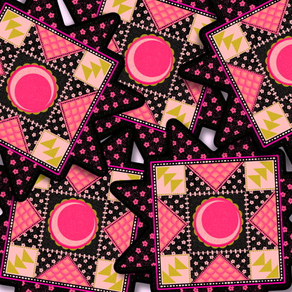 by the moon quilt block | Vinyl Sticker